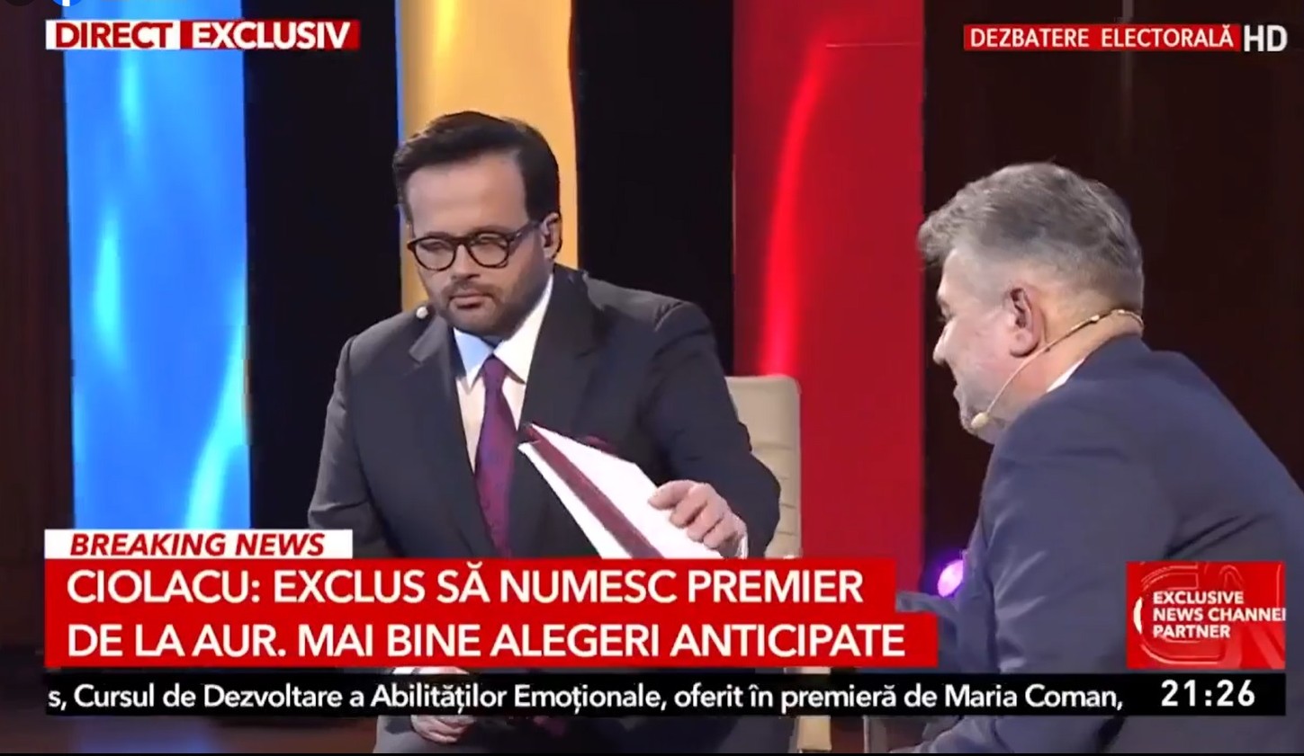 Marcel Ciolacu, pus de Mihai Gâdea să semneze în fața lui că nu va desemna premier de la AUR, dacă va fi președinte
