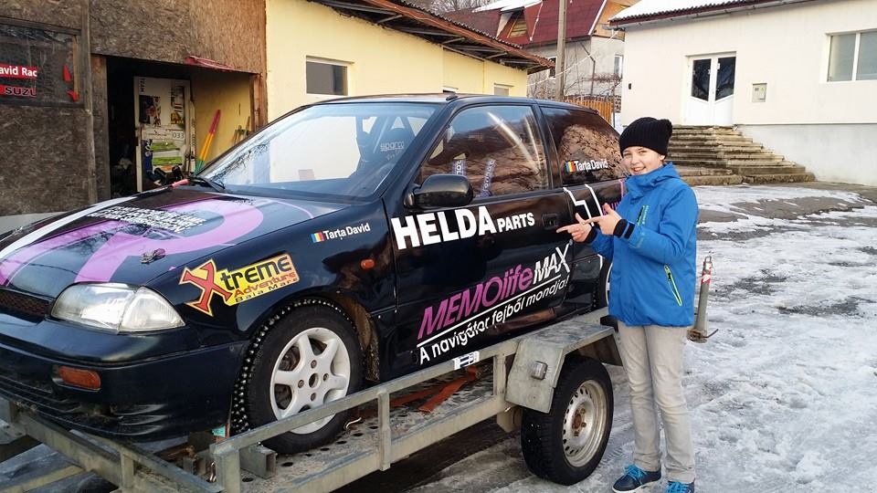 Povestea lui David Tarța, 12 ani, băimăreanul campion național la raliu. ”Inconștient!”