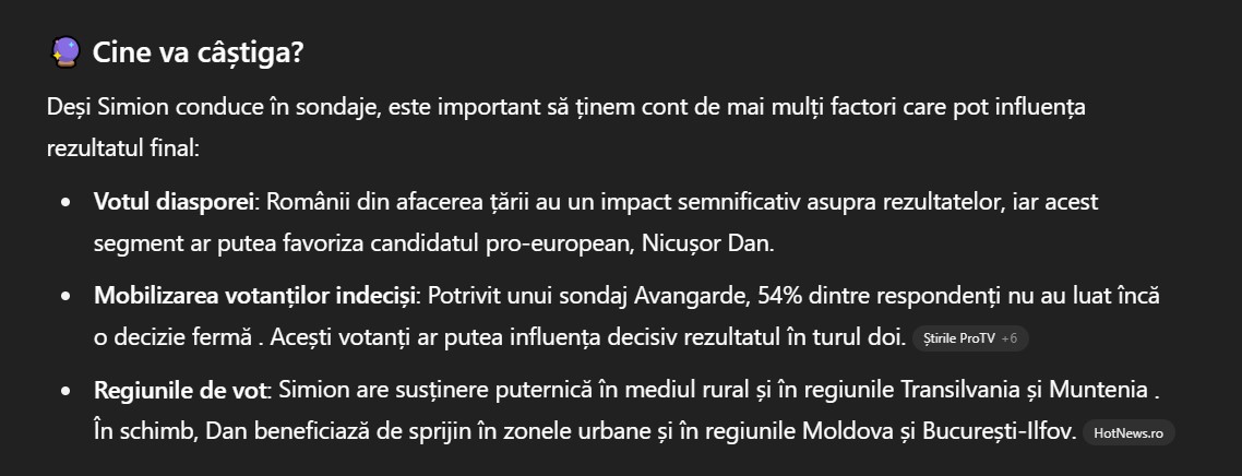 Cine crede inteligența artificială că va câștiga președinția dintre George Simion și Nicușor Dan