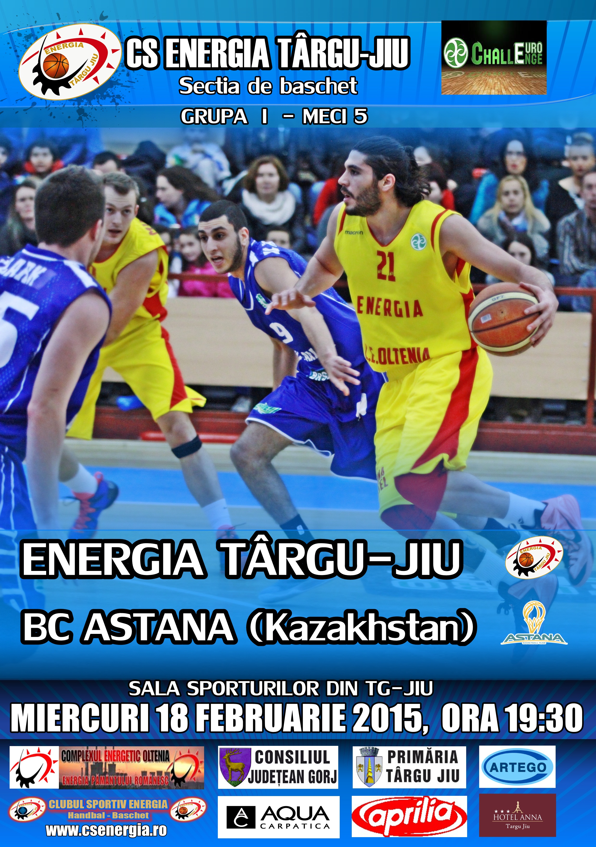 La prima participare în Europa, Energia Tg. Jiu e în ”sferturile” Eurochallenge. Povestea echipei