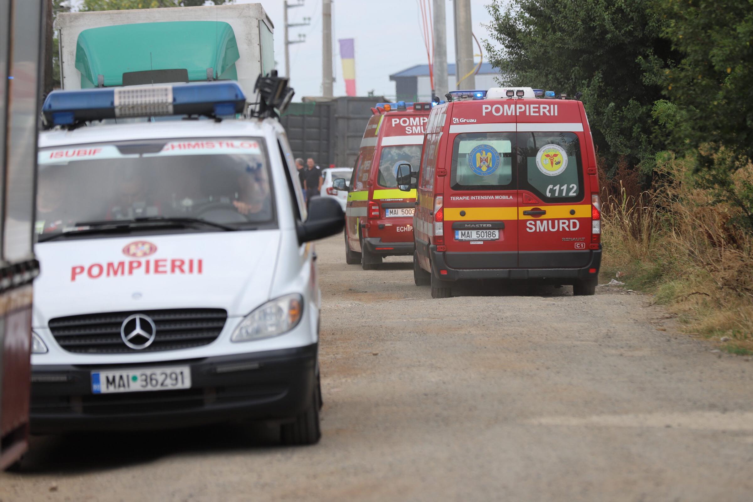 Explozie într-o hală de reciclare din Popești-Leordeni. Șapte persoane au ajuns la spital, din care cinci cu arsuri grave