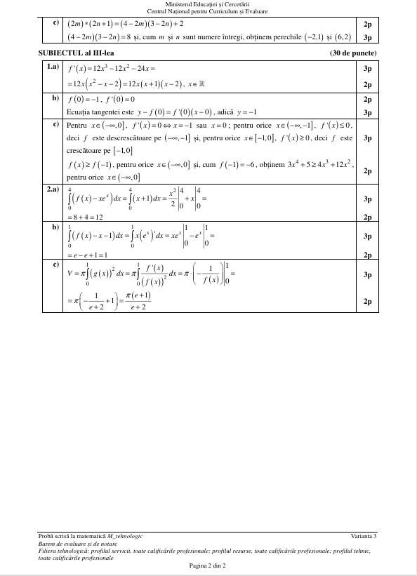 Examenul de BAC la Matematică 2026, pentru elevii de la real, s-a încheiat. Baremul a fost publicat