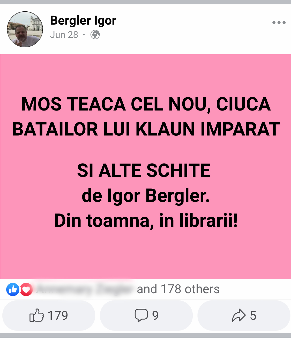 MAE a blocat propunerea scriitorului Igor Bergler la ICR Veneția. Postările de pe Facebook, inclusiv despre Iohannis, unul dintre motive. „Ăsta e motiv de blocat?”