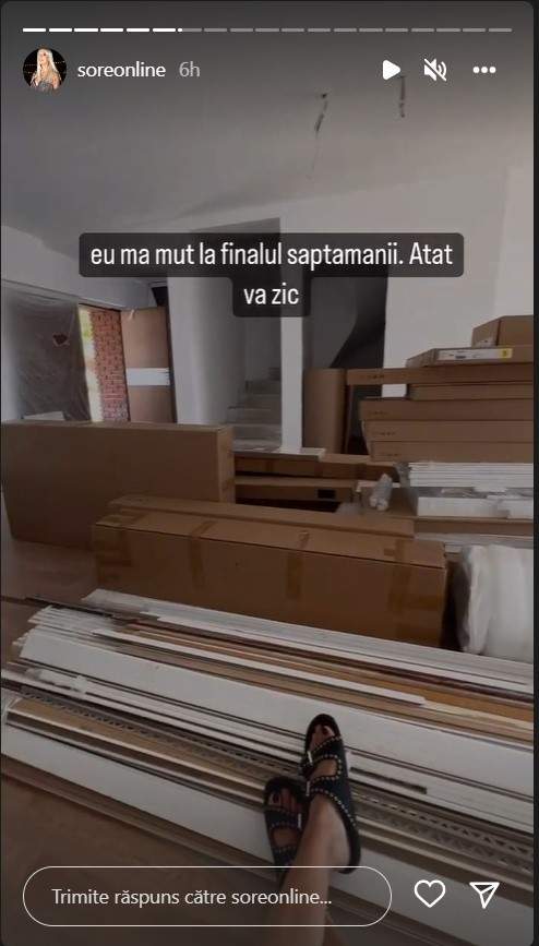 Sore se mută în casă nouă, după despărțirea de tatăl fetiței: „Scară încă n-am, dar am parchet”