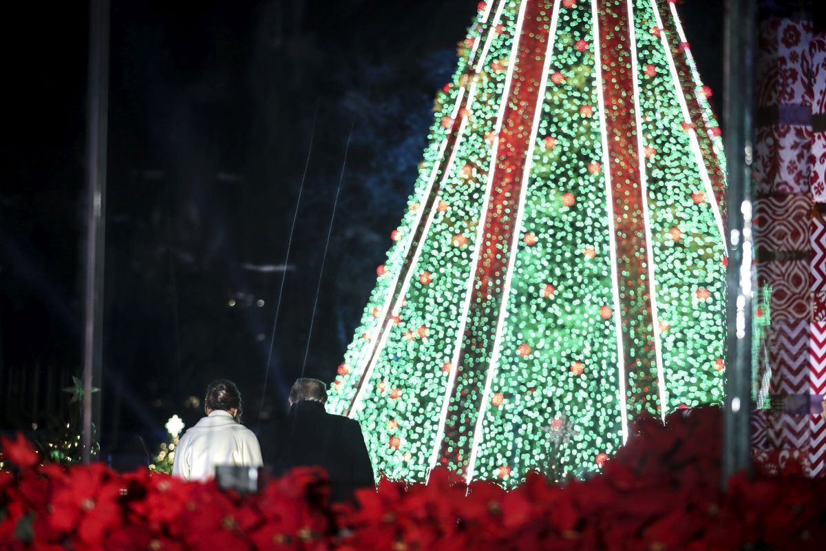 FOTO| Donald și Melania Trump au aprins luminile bradului de Crăciun de la Casa Albă