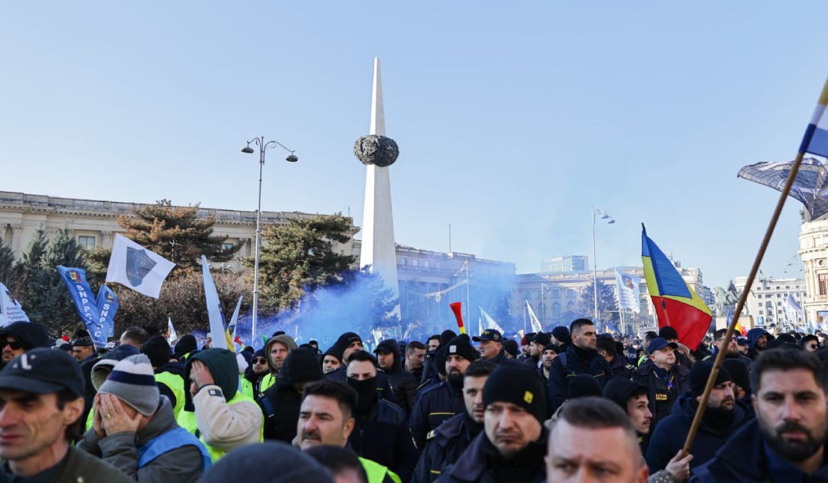 Protest masiv al sindicatelor din Apărare și Ordine Publică în București