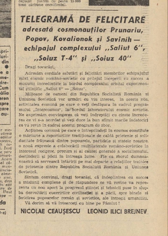 Primul român în spaţiul cosmic, Dumitru Prunariu, împlineşte 70 de ani. Ce scria presa comunistă în 1981 despre misiunea spațială