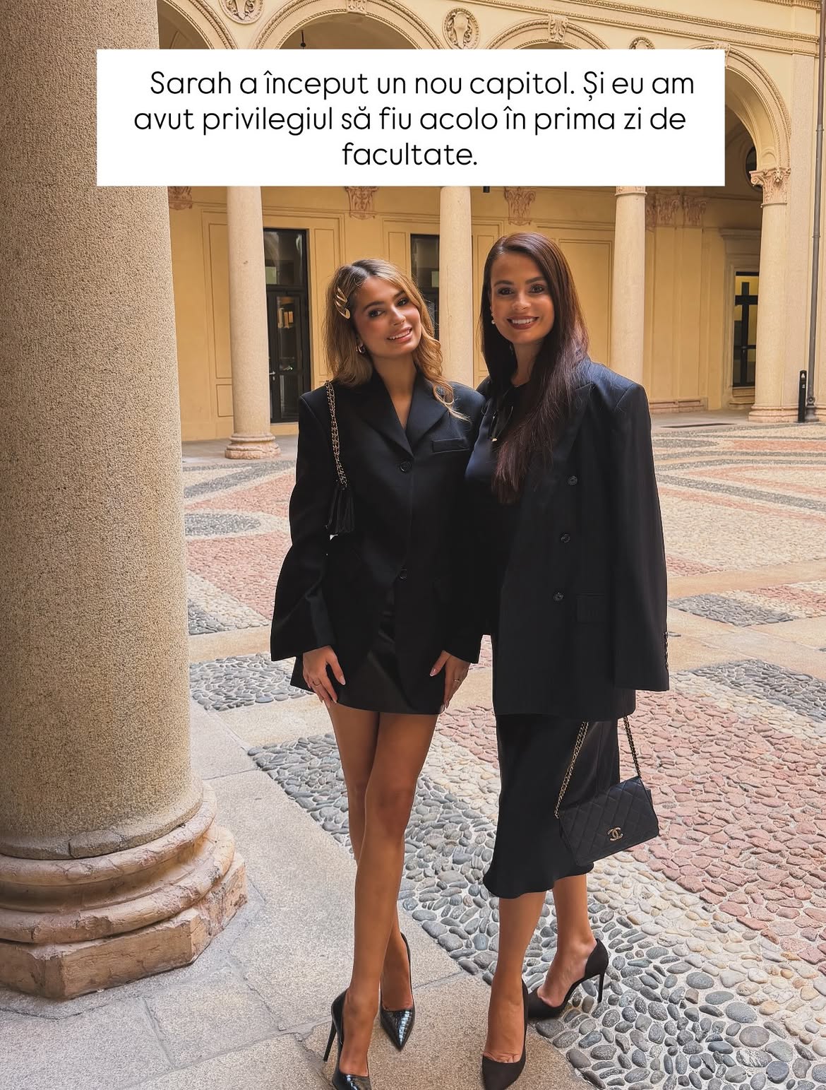 Anca Serea, alături de fiica ei la Instituto Marangoni Milano