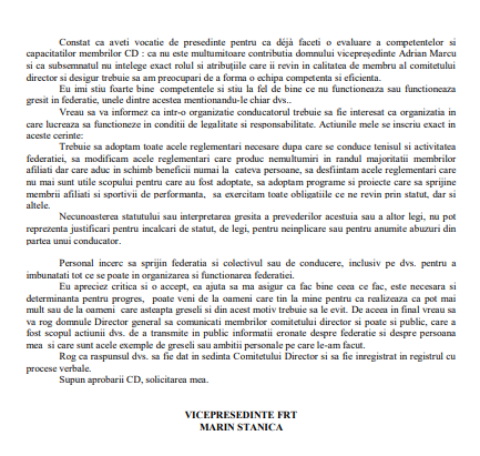 EXCLUSIV | Scandal la FR de Tenis. George Cosac l-a demis pe directorul general Iosif Galambos