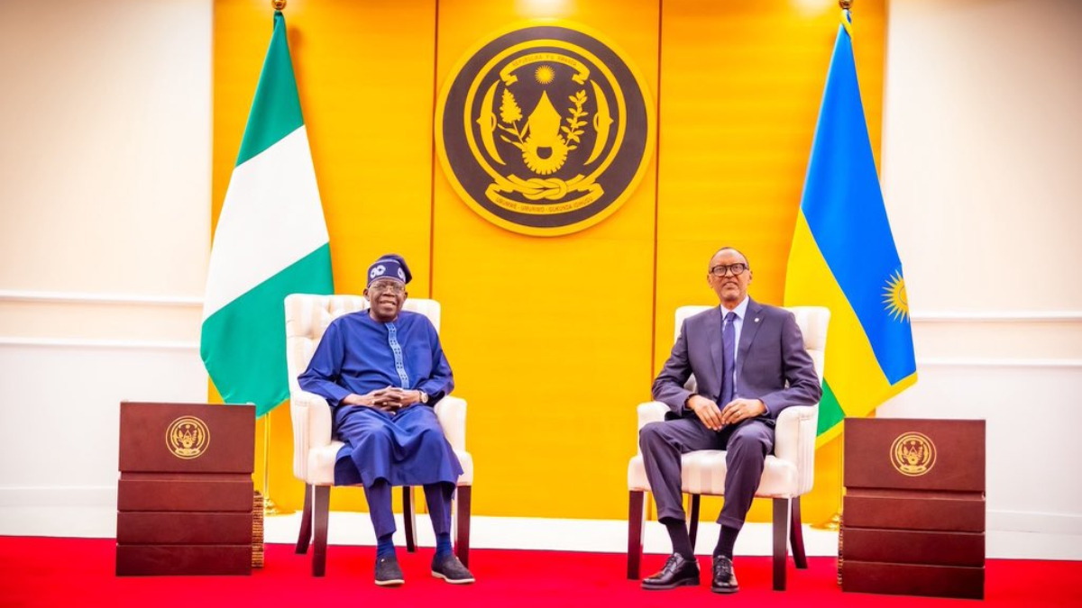 L-R: Nigeria's President Bola Tinubu and Rwanda's President Paul Kegame. [X, formerly Twitter/@Deen_PR]
