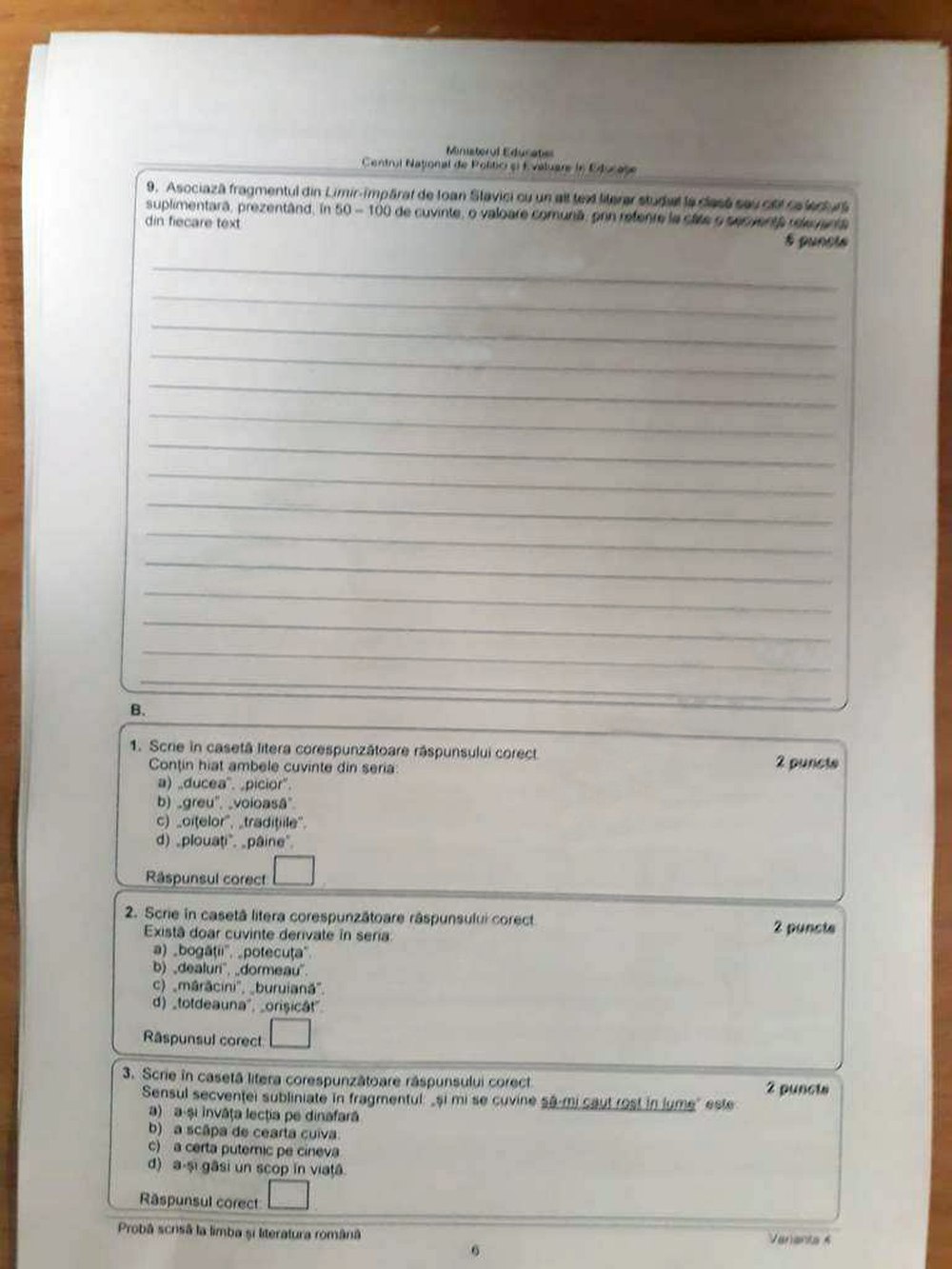 Subiectele la Română la Evaluarea Națională 2024. Cerințele pe care le-au avut de rezolvat absolvenții de clasa a VIII-a