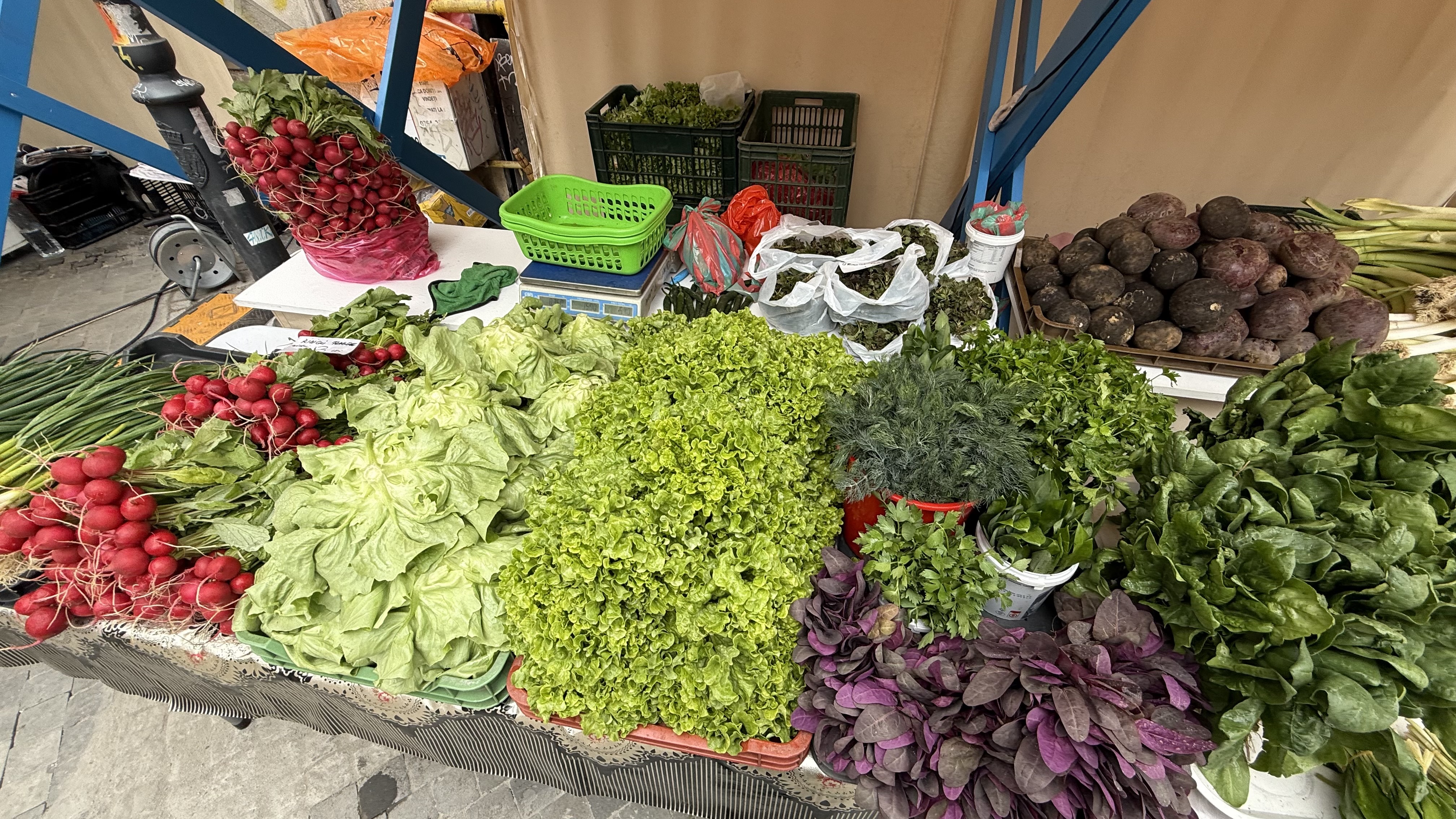 Prima piață volantă din acest an, deschisă în Piața Romană. Prețuri mari și cumpărători puțini