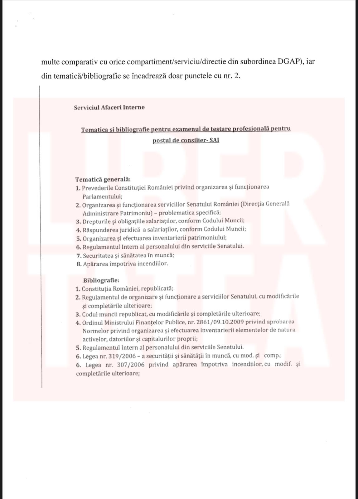 Subiectele pentru concursurile organizate de Senat, scurse în presă. Angajații acuză măsluirea examenelor pentru politrucii aduși de demnitari - EXCLUSIV