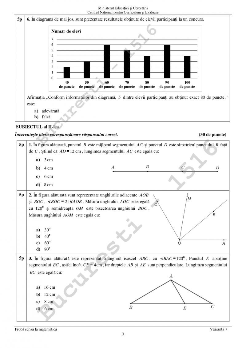 Subiectele la Matematică la Evaluarea Națională 2025. Ce a picat la a doua probă a examenelor pentru clasa a 8-a