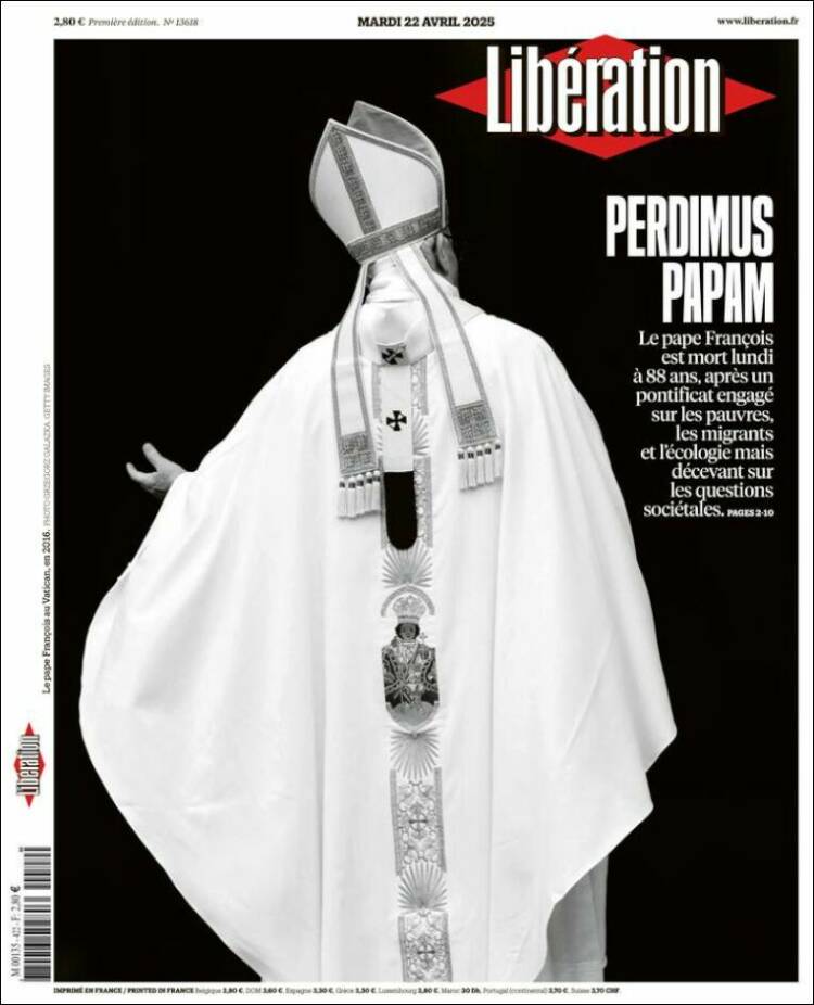 Titluri uriașe și imagini emoționante: cum au anunțat marile ziare ale lumii moartea Papei Francisc