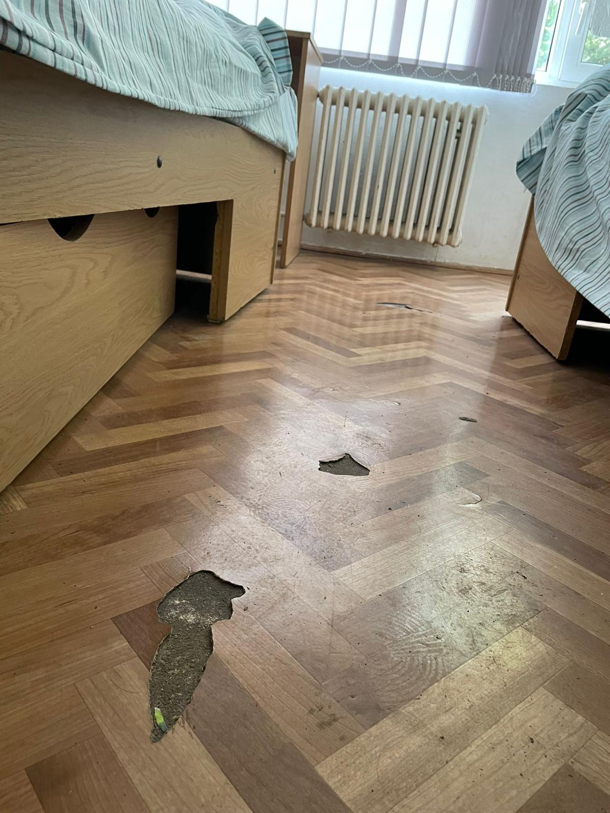 Cămin murdar, cu saltele pătate și gândaci pentru liceenii veniți în tabăra de vară a Universității din București. „Tu ai sta aici?”