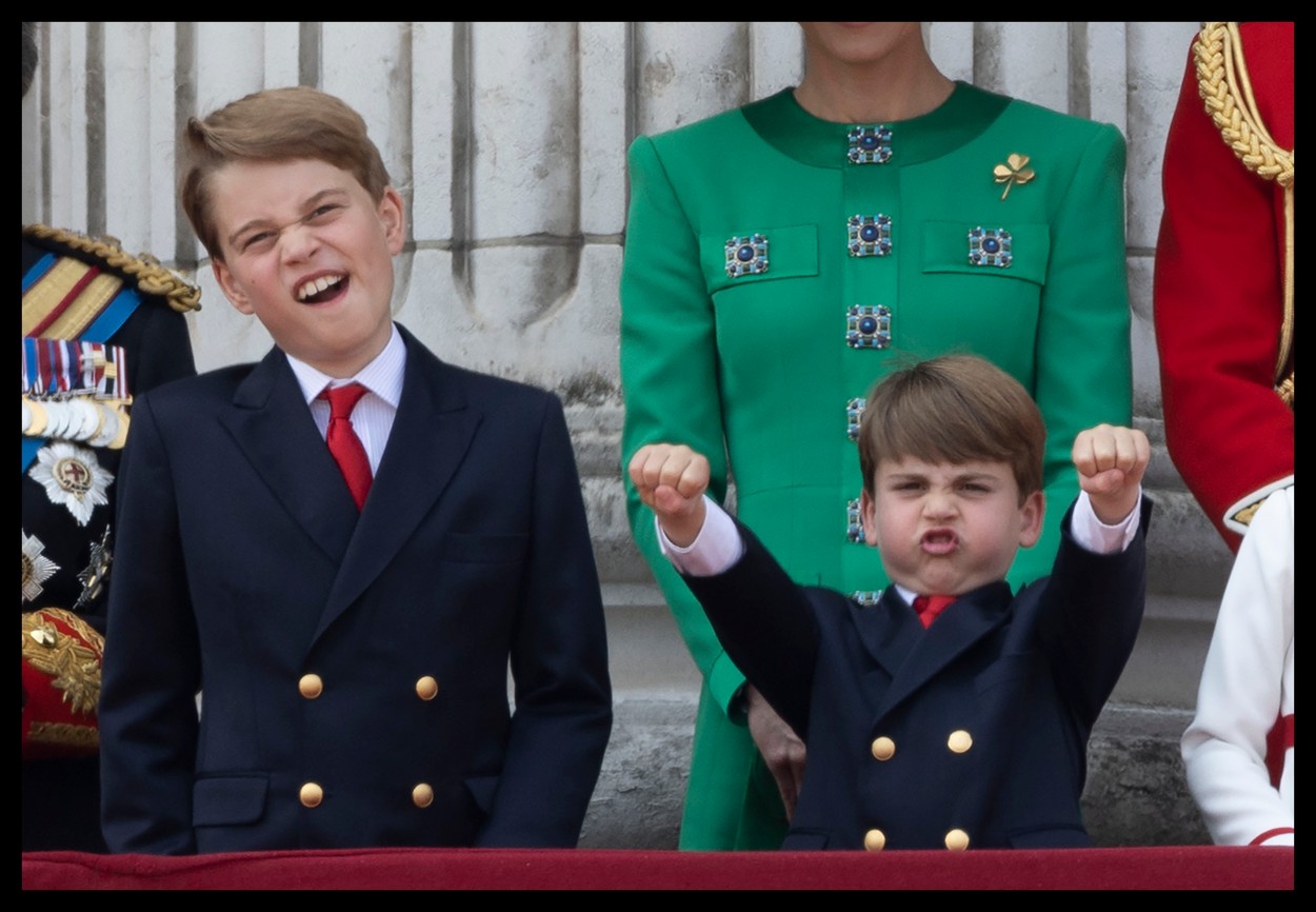 GALERIE FOTO. Prințul Louis a furat toată atenția la parada de ziua regelui Charles al III-lea. Gesturile sale simpatice au fost remarcate de toată lumea