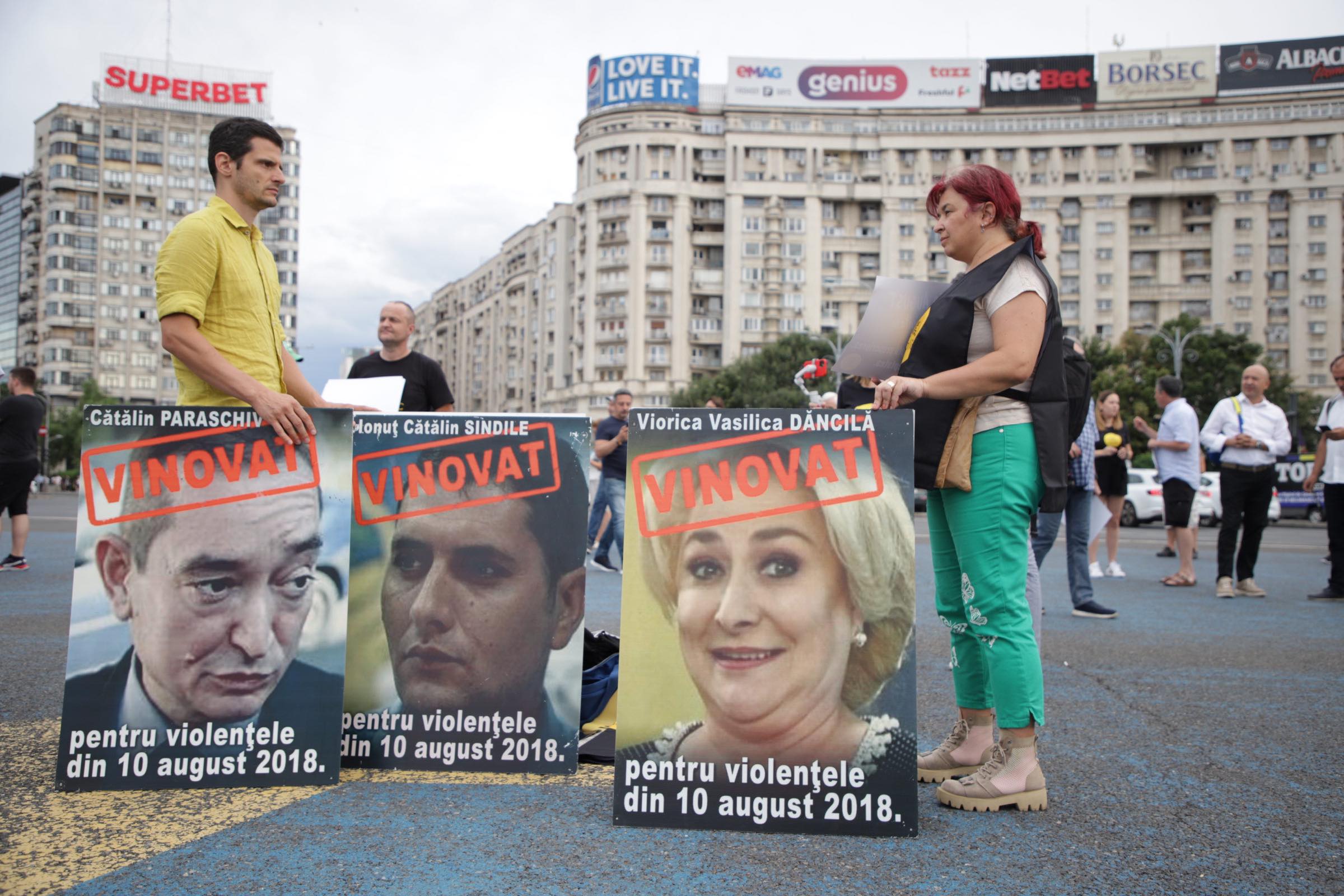 Manifestație în Piața Victoriei, la cinci ani de la violențele de la protestul din 10 august 2018: „Judecați, nu tergiversați!”