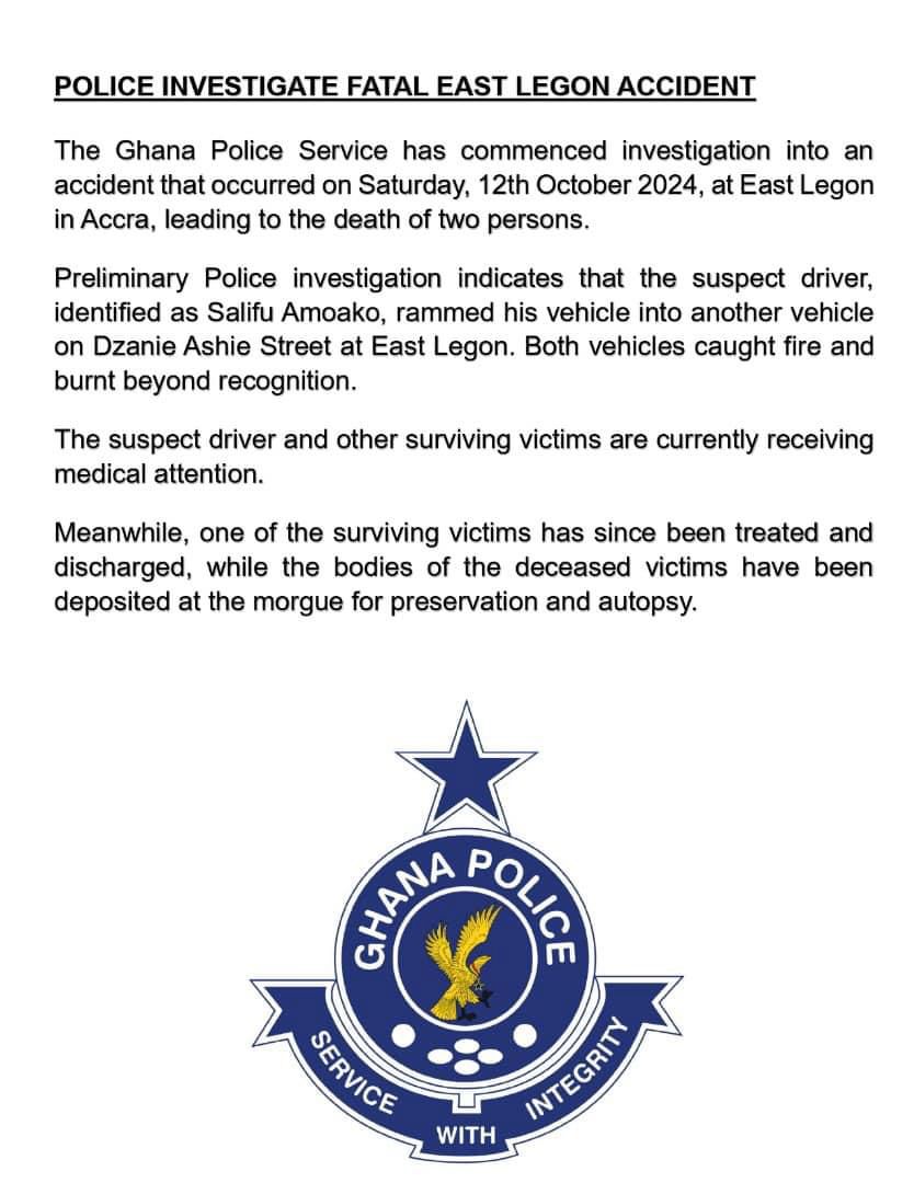 Police investigate fatal accident in East Legon