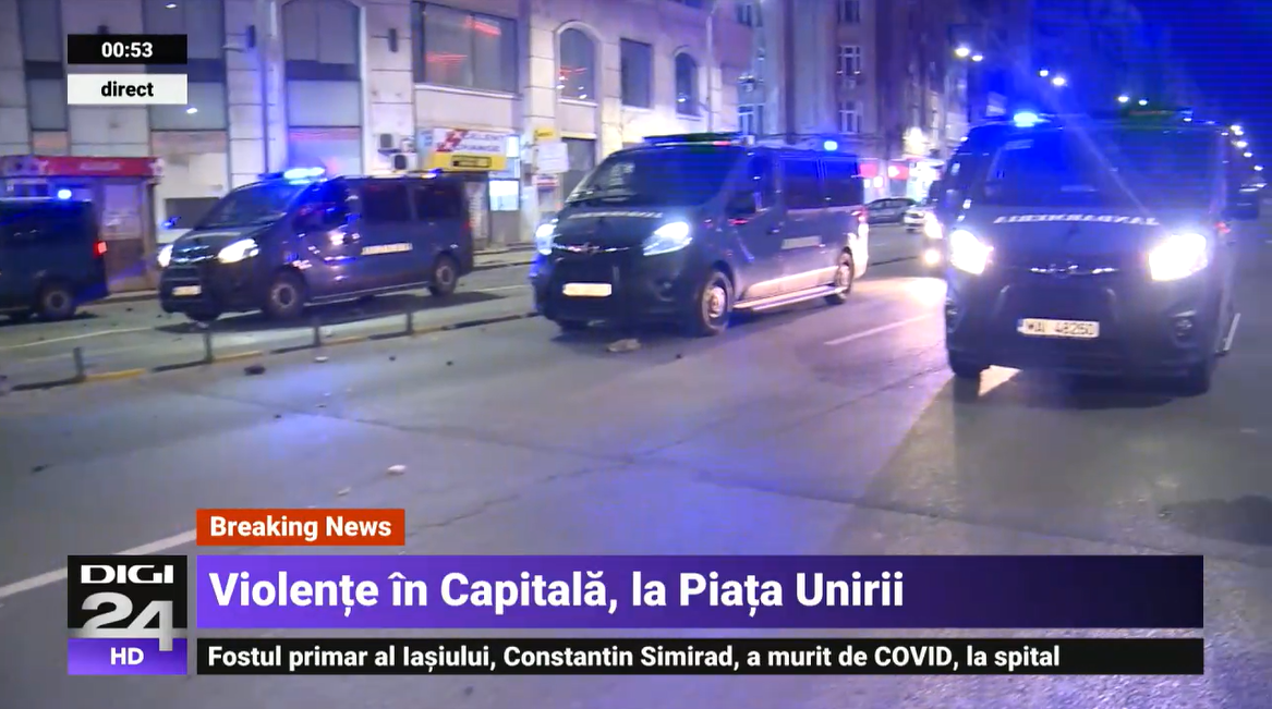 Protestul anti-restricții din Capitală, încheiat cu violențe și arestări. Manifestații și în alte orașe din țară