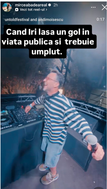 Ce a spus Mircea Badea atunci când a văzut cum s-a îmbrăcat Andi Moisescu la Untold 2026. „Când Iri lasă un gol în viața publică”