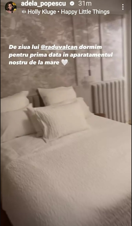 Imagini cu apartamentul din Olimp al Adelei Popescu și al lui Radu Vâlcan. Locuința are vedere la mare: „Dormim pentru prima oară aici”
