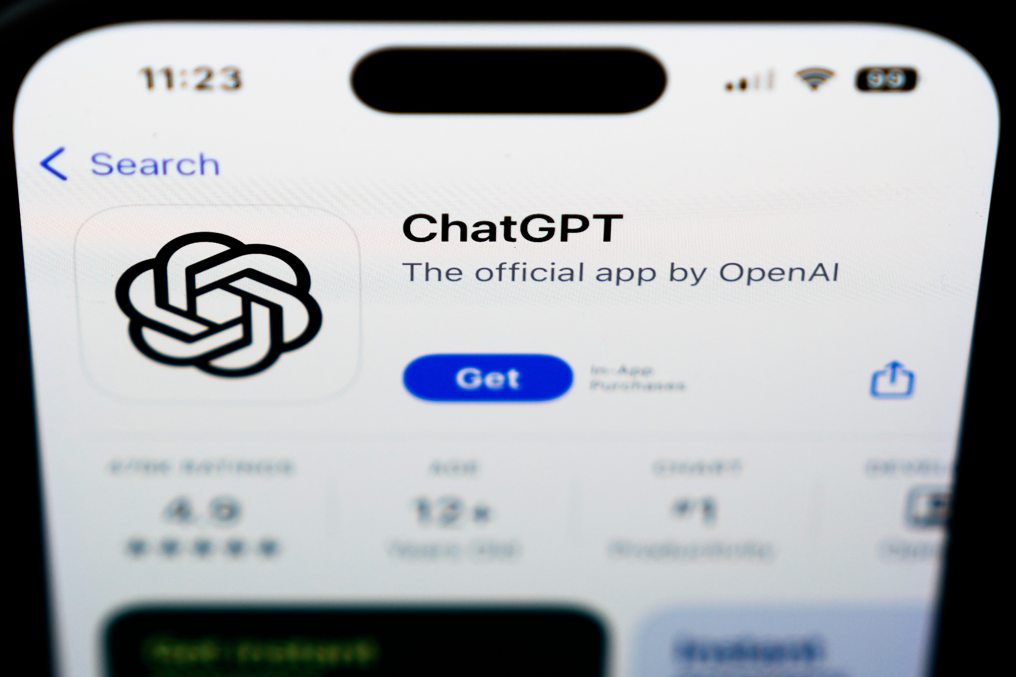 A ChapGPT logo is seen in West Chester, Pennsylvania, on Dec. 6, 2023.