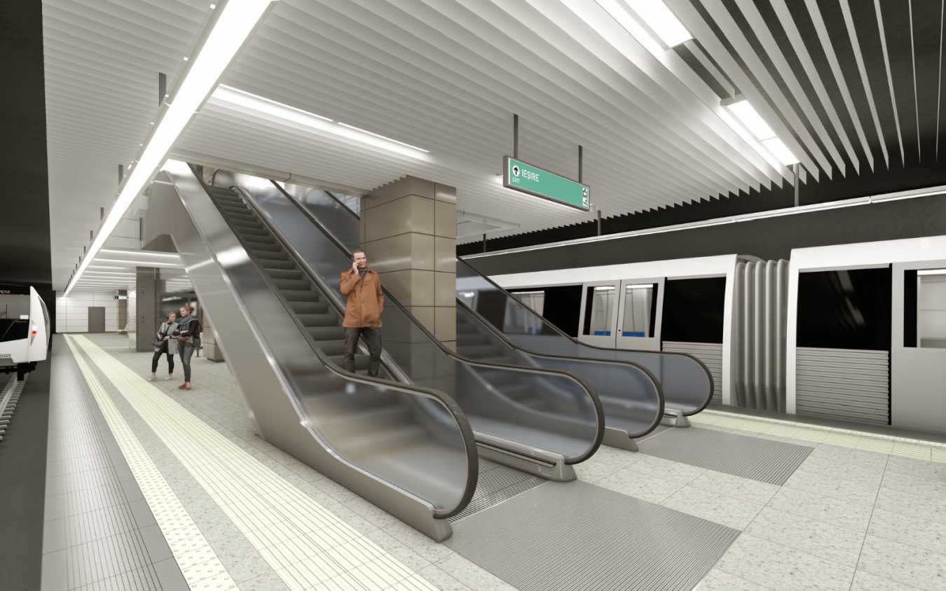 Șinele, arhitectura și instalațiile Magistralei 6 de metrou 1 Mai - Aeroportul Otopeni costă un miliard de lei, plus TVA. Cum vor arăta stațiile
