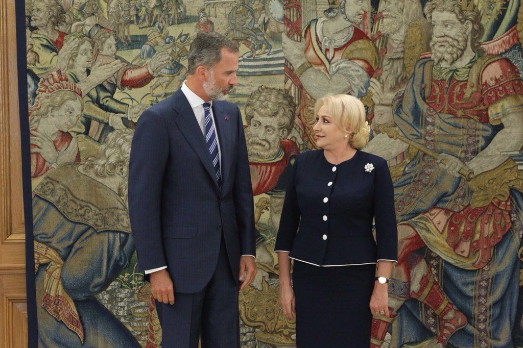 FOTO/ Viorica Dăncilă l-a invitat pe Regele Felipe al VI-lea al Spaniei în România