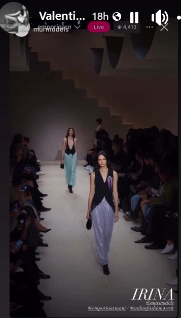 Cum a apărut manechinul Irina Motoc la „Milano Fashion Week”. Apariție spectaculoasă pe podiumul din Italia