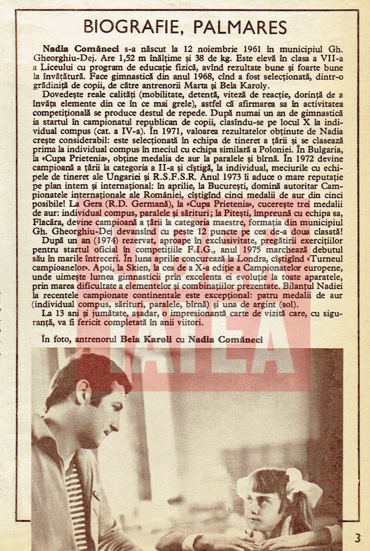 Bela Karolyi și Nadia Comăneci, imagini de arhivă înainte și după Montreal 1976. Marele antrenor a murit la 82 de ani
