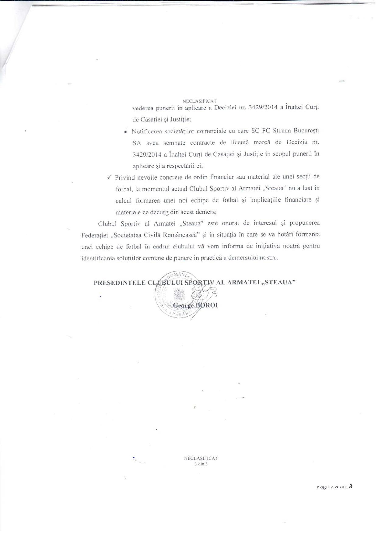 Președintele CSA Steaua ignoră ordinul ministrului Apărării