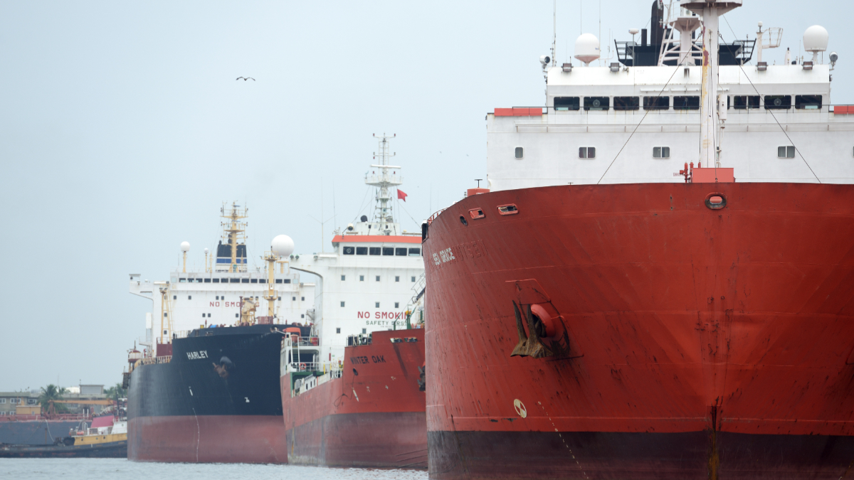 Lagos Port Complex (port of Lagos) is located at the Apapa area of Lagos, Nigeria, West Africa. [Photo by Frédéric Soltan/Corbis via Getty Images]