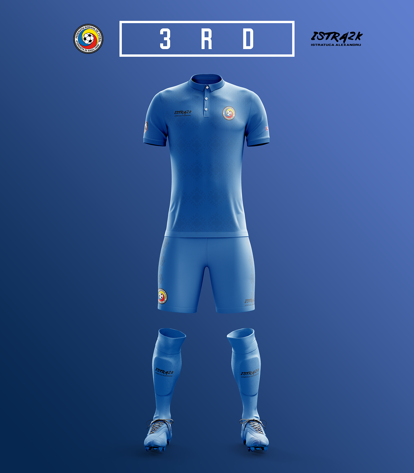 Un designer din Vaslui a propus Federației Române de Fotbal noi modele de echipament pentru echipa națională | GALERIE FOTO
