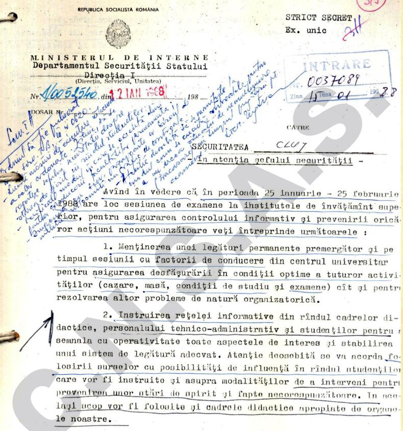 Cum îi urmărea Securitatea comunistă pe studenți. Scrisoarea ironică „interceptată” în 1985: „Untul la kilogram, smântână 3 feluri la alegere, 15 feluri de brânzeturi”