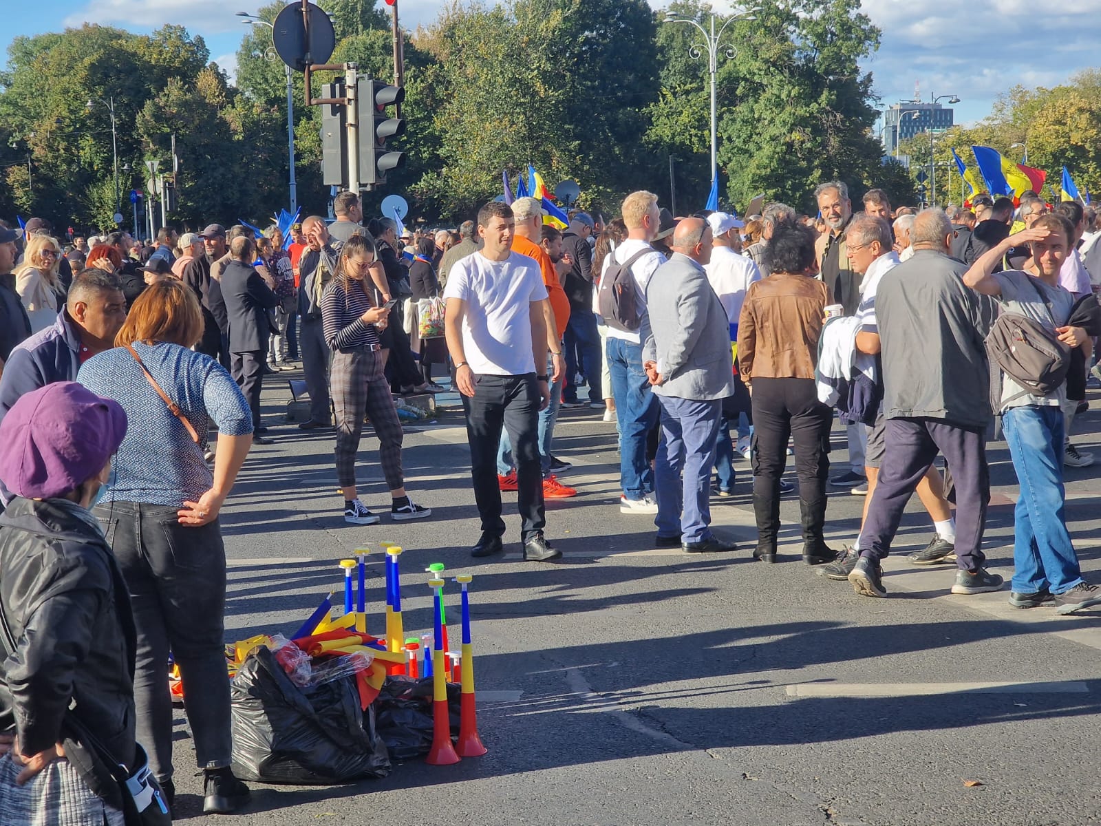Scandal între taberele Simion și Șoșoacă, la protestul AUR. Manifestanții, despărțiți de jandarmi