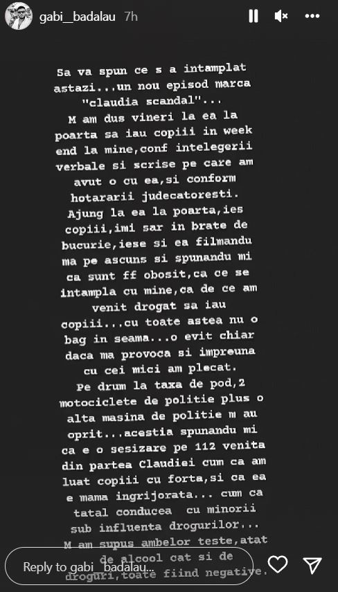Gabi Bădălău și Claudia Pătrășcanu, din nou în conflict. Gestul făcut de artistă când omul de afaceri a venit să ia copiii