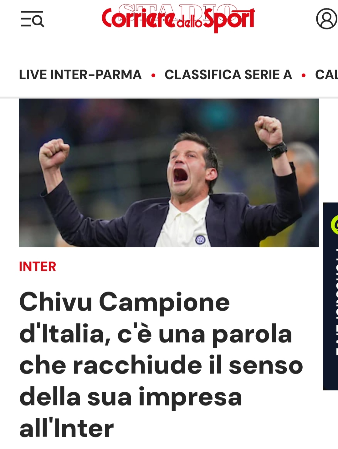 Inter și Cristi Chivu sunt campioni în Italia după 2-0 cu Parma / Petrecere în vestiar „Made in Romania”