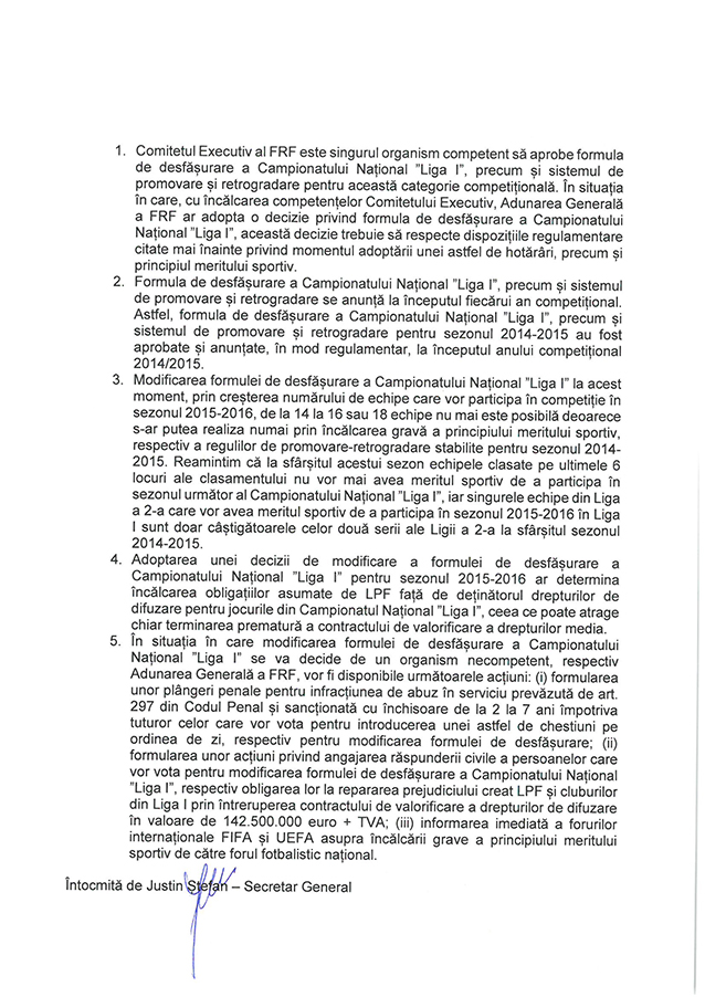 LPF amenință Adunarea Generală a FRF: ”Se vor formula plângeri penale!”