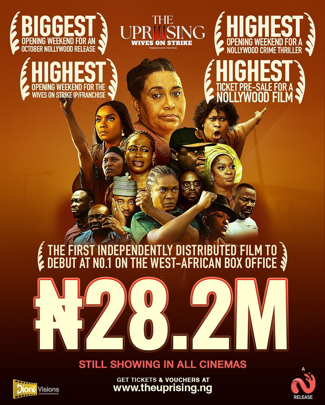 Oboli’s ‘The Uprising: Wives on Strike 3’ tops West African Box Office