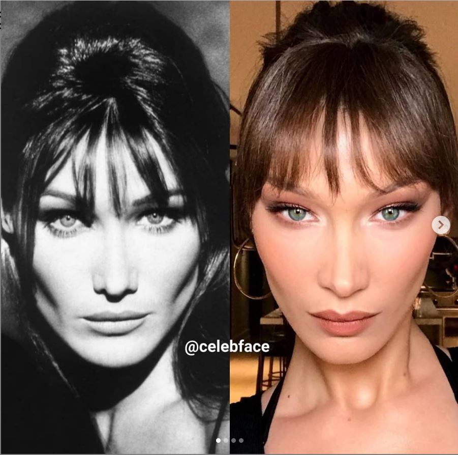 FOTO | Este incredibil cât de bine seamănă Bella Hadid cu Carla Bruni. Imaginile care i-au lăsat pe fani cu gura căscată