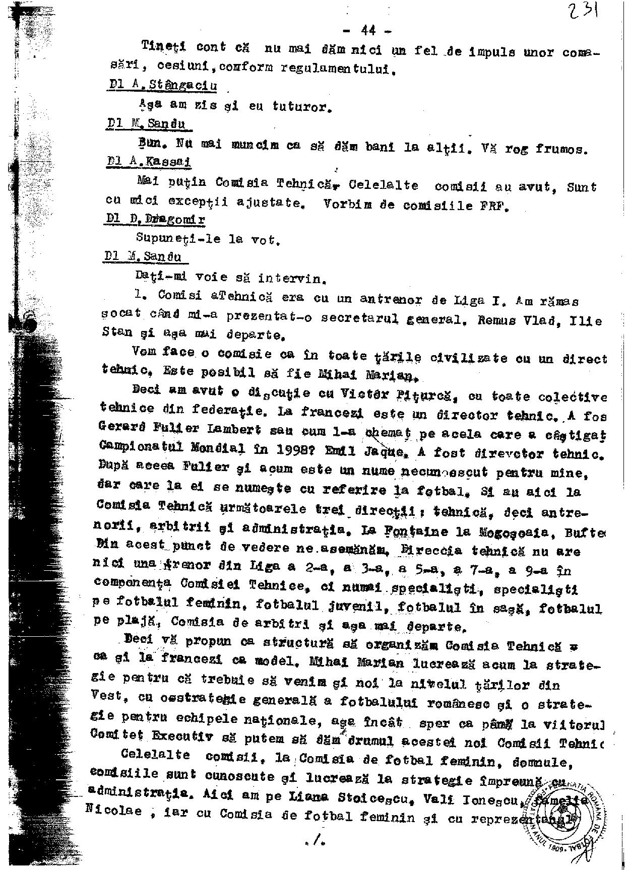 Stenogramă-bombă! Mircea Sandu l-a acuzat într-un CEx din 2011 pe un fost șef al arbitrilor că joacă la pariuri. Reacția celui vizat / EXCLUSIV