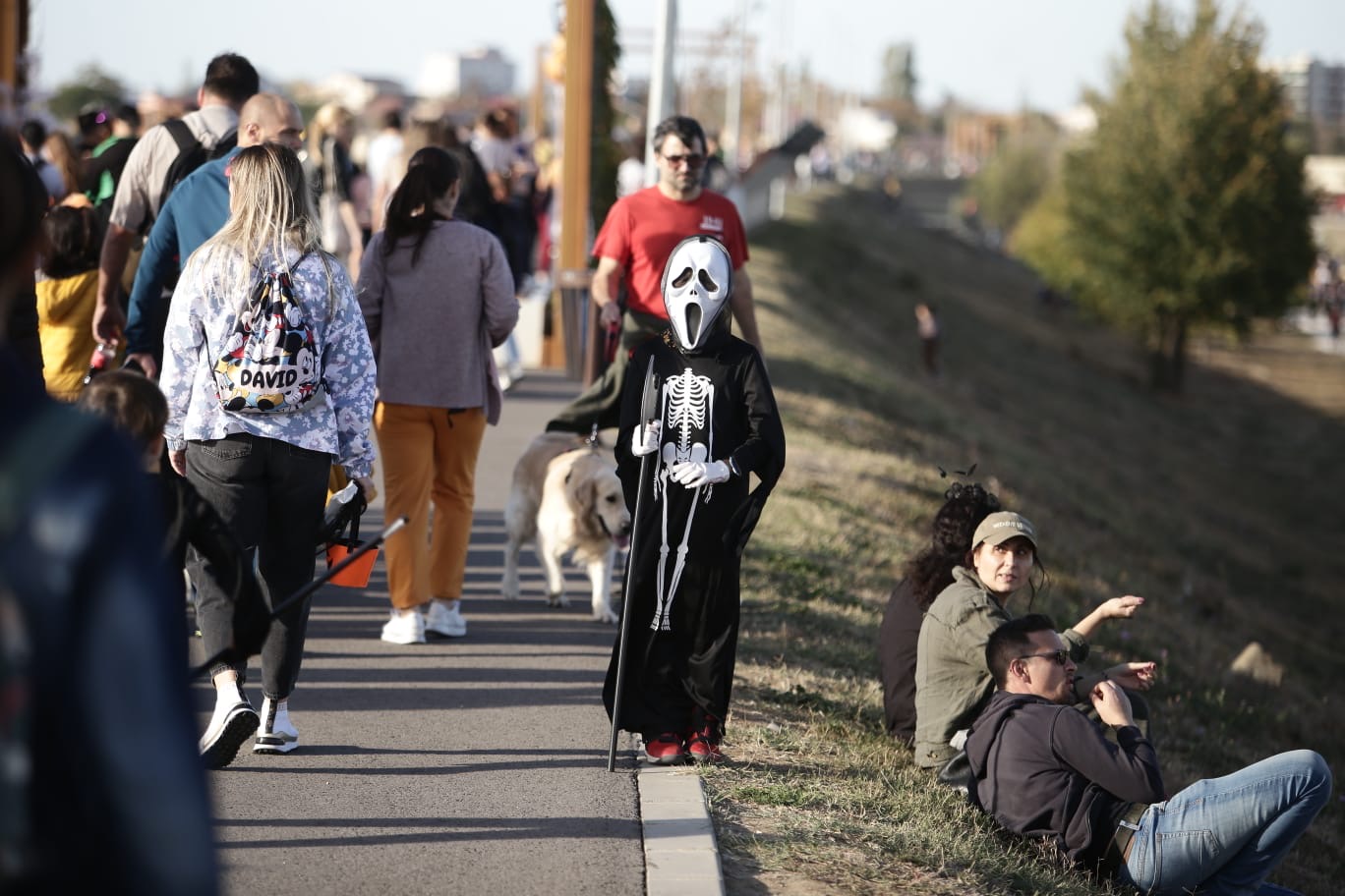 FOTOREPORTAJ. Lacul Morii s-a transformat pentru cel mai mare festival de Halloween din România cu 15,5 tone de dovleci și peste o mie de baloți de paie