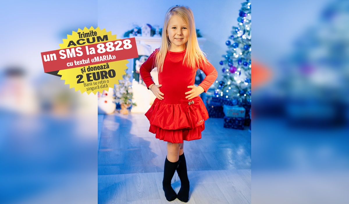 Tratamentele salvatoare pentru Maria costă aproximativ 60.000 de euro. Fetița de 5 ani, bolnavă de leucemie acută limfoblastică, trebuie să stea cel puțin un an într-un spital din Italia