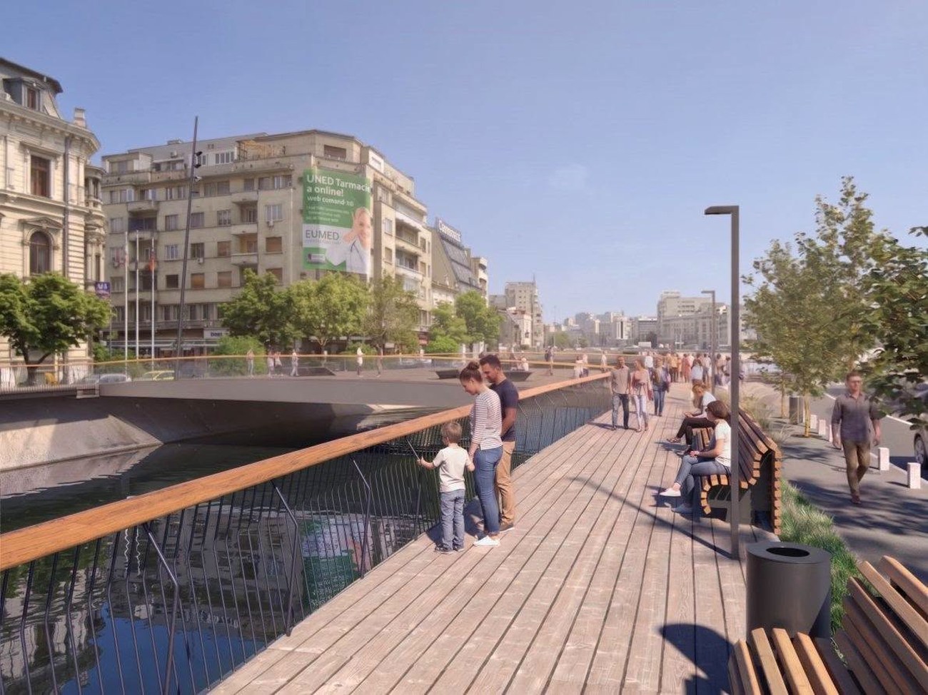 Podul Calicilor peste Dâmbovița, reconstruit după aproape 100 de ani, într-un proiect de transformare a zonei dintre Piața Unirii și Izvor, în București. Ce scria presa vremii
