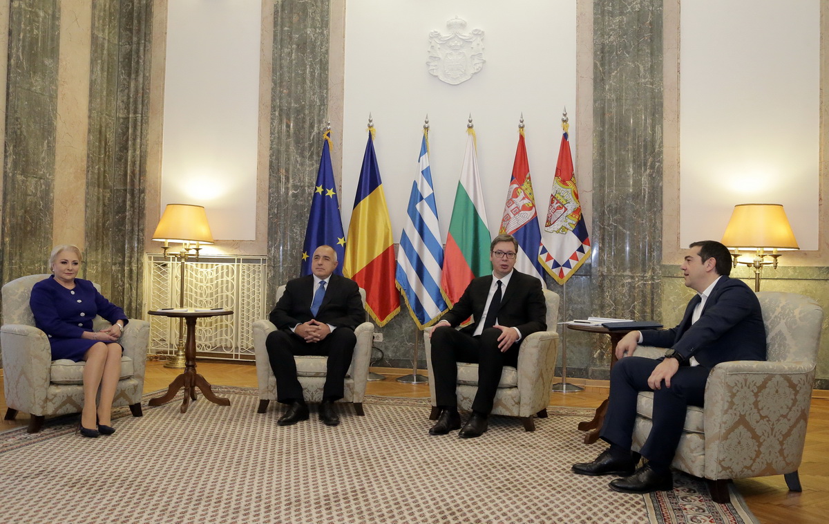 FOTO. Dăncilă l-a invitat pe preşedintele sârb Aleksandar Vucic la Bucureşti. Întâlnire la nivel înalt în format cvadrilateral România - Bulgaria - Serbia - Grecia