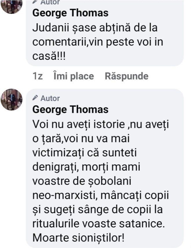 Antisemitism feroce, rămas nesancționat. Autoritățile române n-au reușit să-l identifice pe autorul unor postări prin care evreii sunt numiți „cancerul lumii”