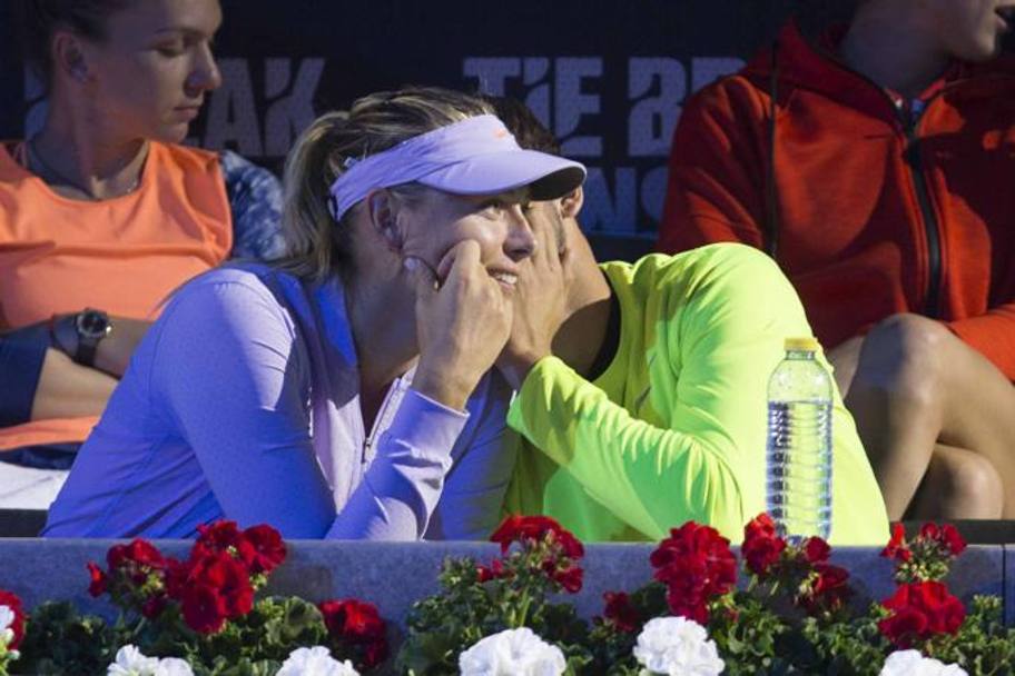 Halep stă în umbra Sharapovei! Nepăsător Simona privea cum Maria se giugiulea! GALERIE FOTO