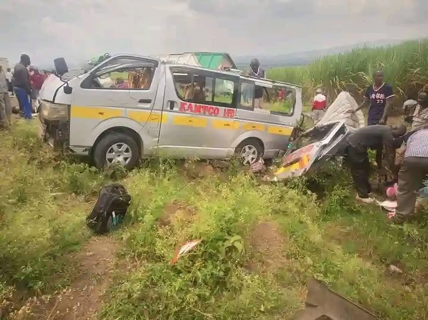 Scene of road accident that happened in Muhoroni