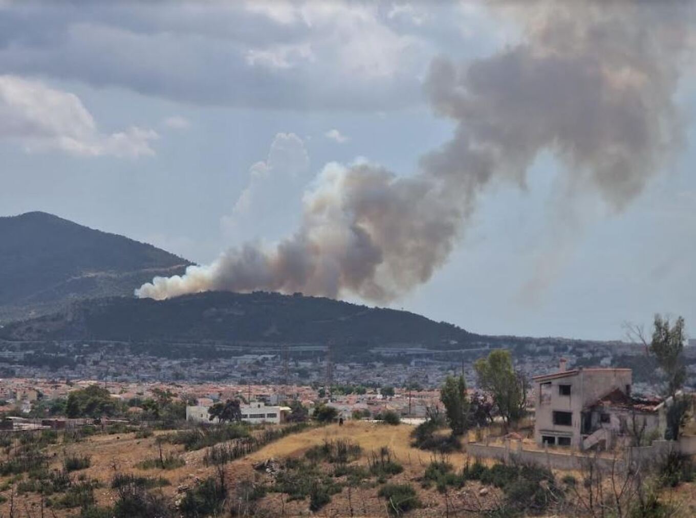 Nou incendiu de amploare în pădurile de lângă Atena. Intervin 100 de pompieri cu 25 de autospeciale și 16 aeronave de stingere